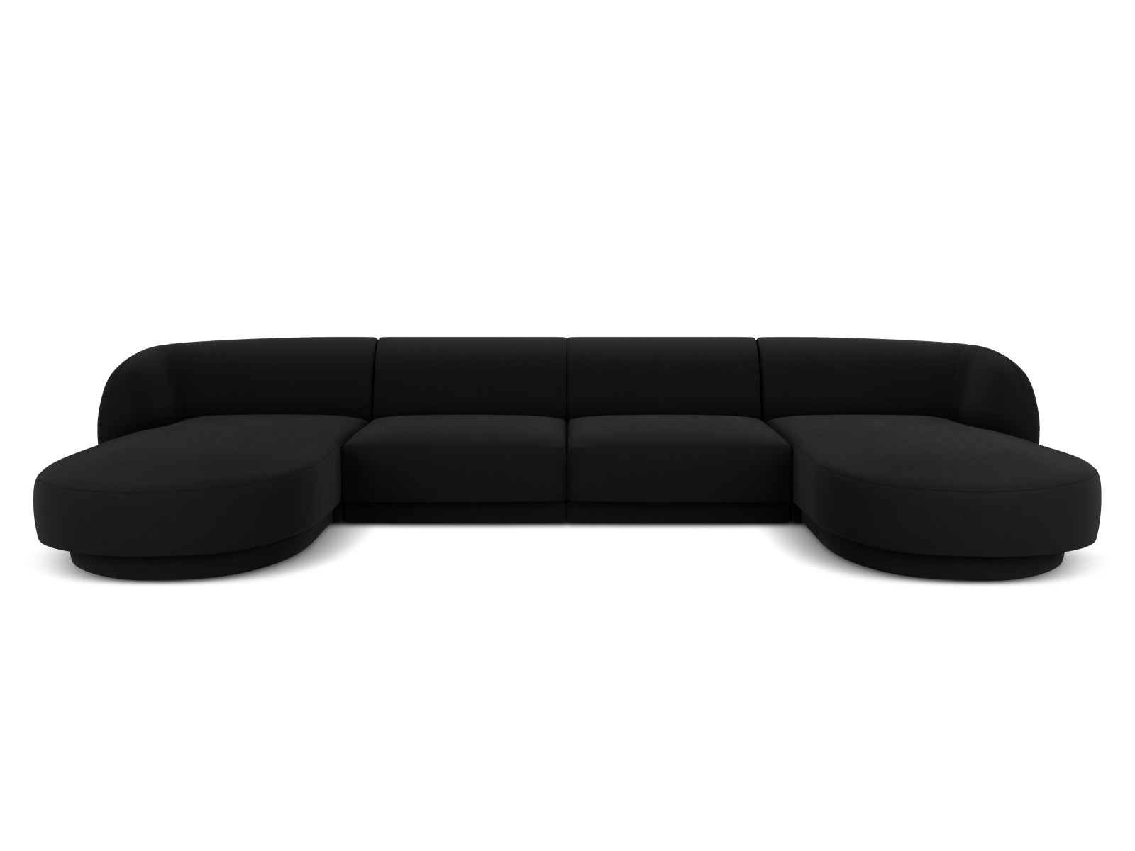 Miley Velour Panoramic Sofa 5 Sitzer in Black präsentiert im Onlineshop von KAQTU Design AG. 3er Sofa ist von Micadoni