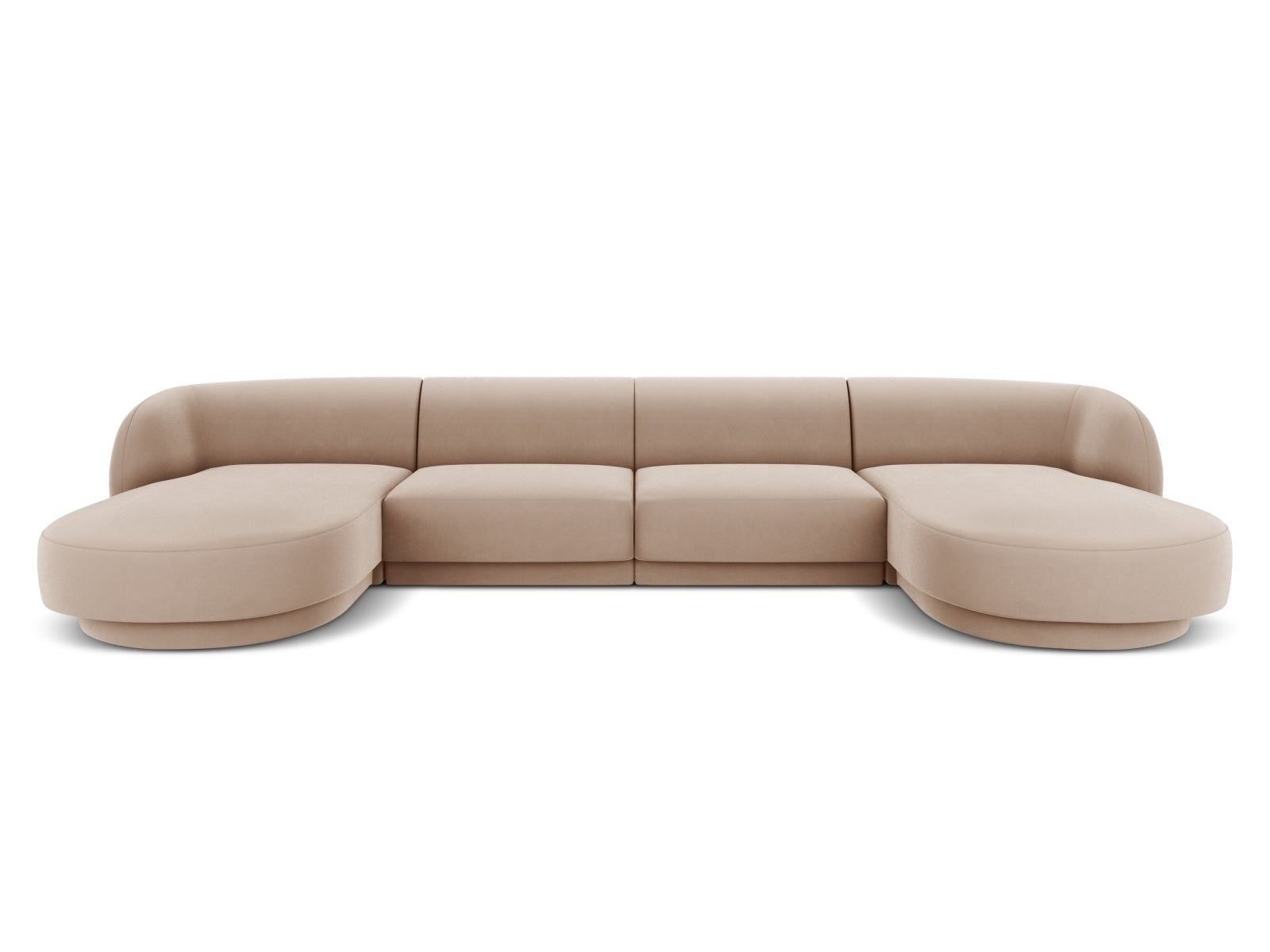 Miley Velour Panoramic Sofa 5 Sitzer in Cappuccino-Bluvel präsentiert im Onlineshop von KAQTU Design AG. 3er Sofa ist von Micadoni