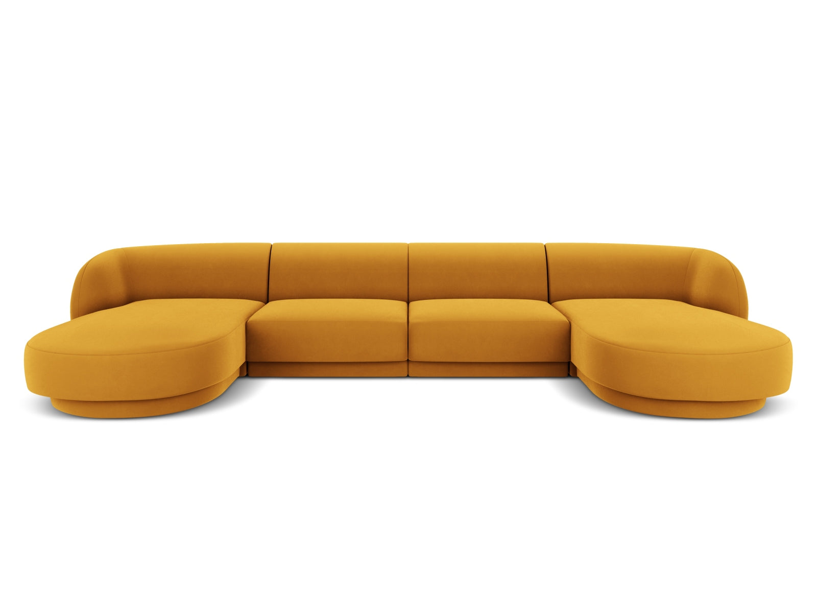 Miley Velour Panoramic Sofa 5 Sitzer in Yellow-Bluvel präsentiert im Onlineshop von KAQTU Design AG. 3er Sofa ist von Micadoni