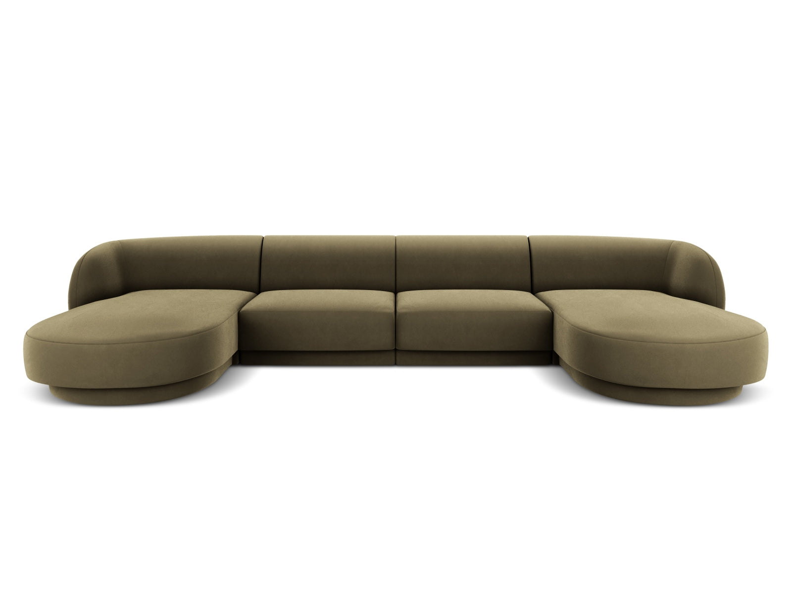 Miley Velour Panoramic Sofa 5 Sitzer in Green präsentiert im Onlineshop von KAQTU Design AG. 3er Sofa ist von Micadoni