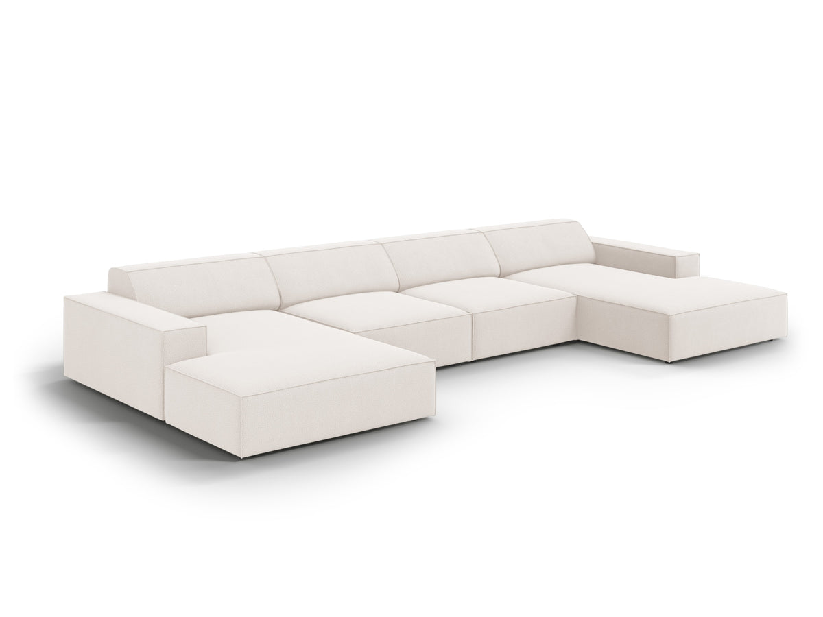 Jodie Modulares Panoramic Sofa 6 Sitzer in Light Beige-Megan präsentiert im Onlineshop von KAQTU Design AG. 3er Sofa ist von Micadoni