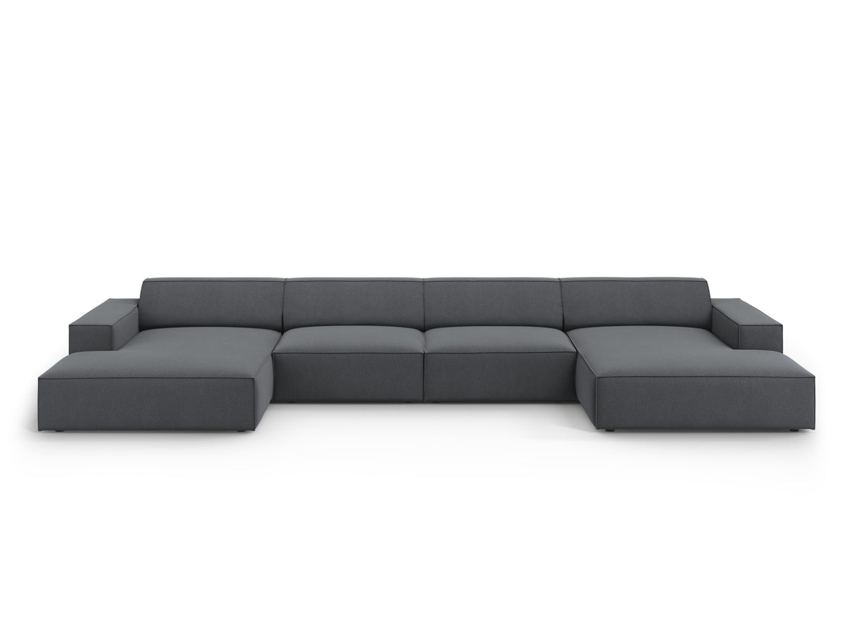 Jodie Modulares Panoramic Sofa 6 Sitzer in Dark Grey-Megan präsentiert im Onlineshop von KAQTU Design AG. 3er Sofa ist von Micadoni