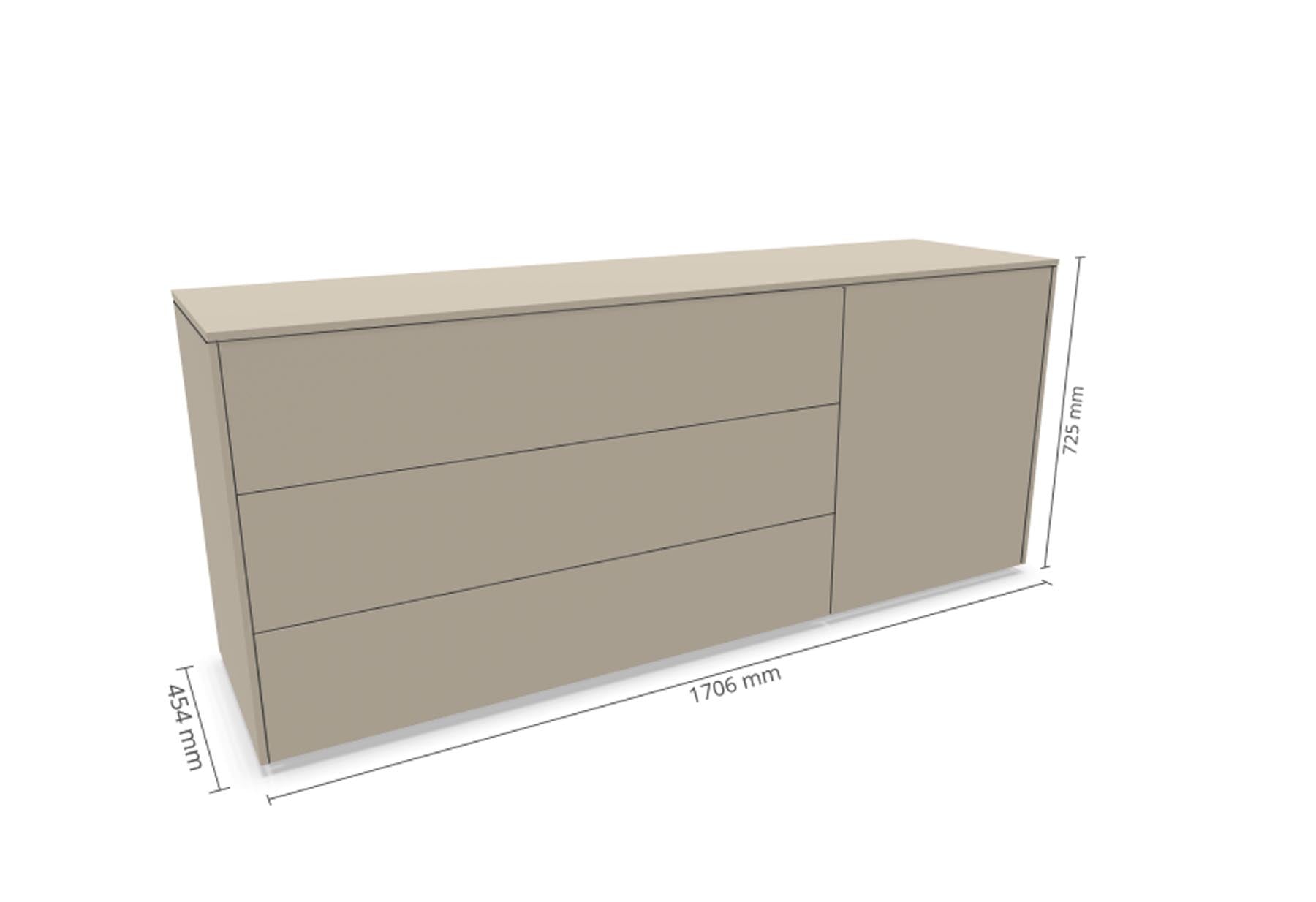 Aventa Sideboard V1 in Steingrau präsentiert im Onlineshop von KAQTU Design AG. Sideboard ist von Müller Möbelwerkstätten
