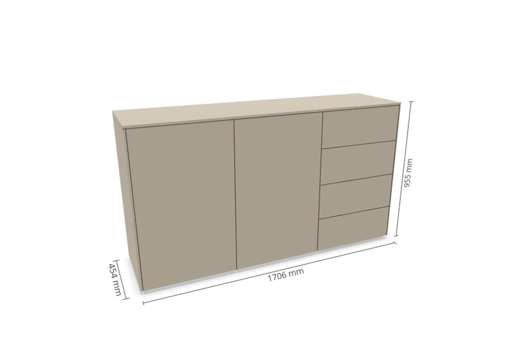 Aventa Sideboard V4 in Steingrau präsentiert im Onlineshop von KAQTU Design AG. Sideboard ist von Müller Möbelwerkstätten