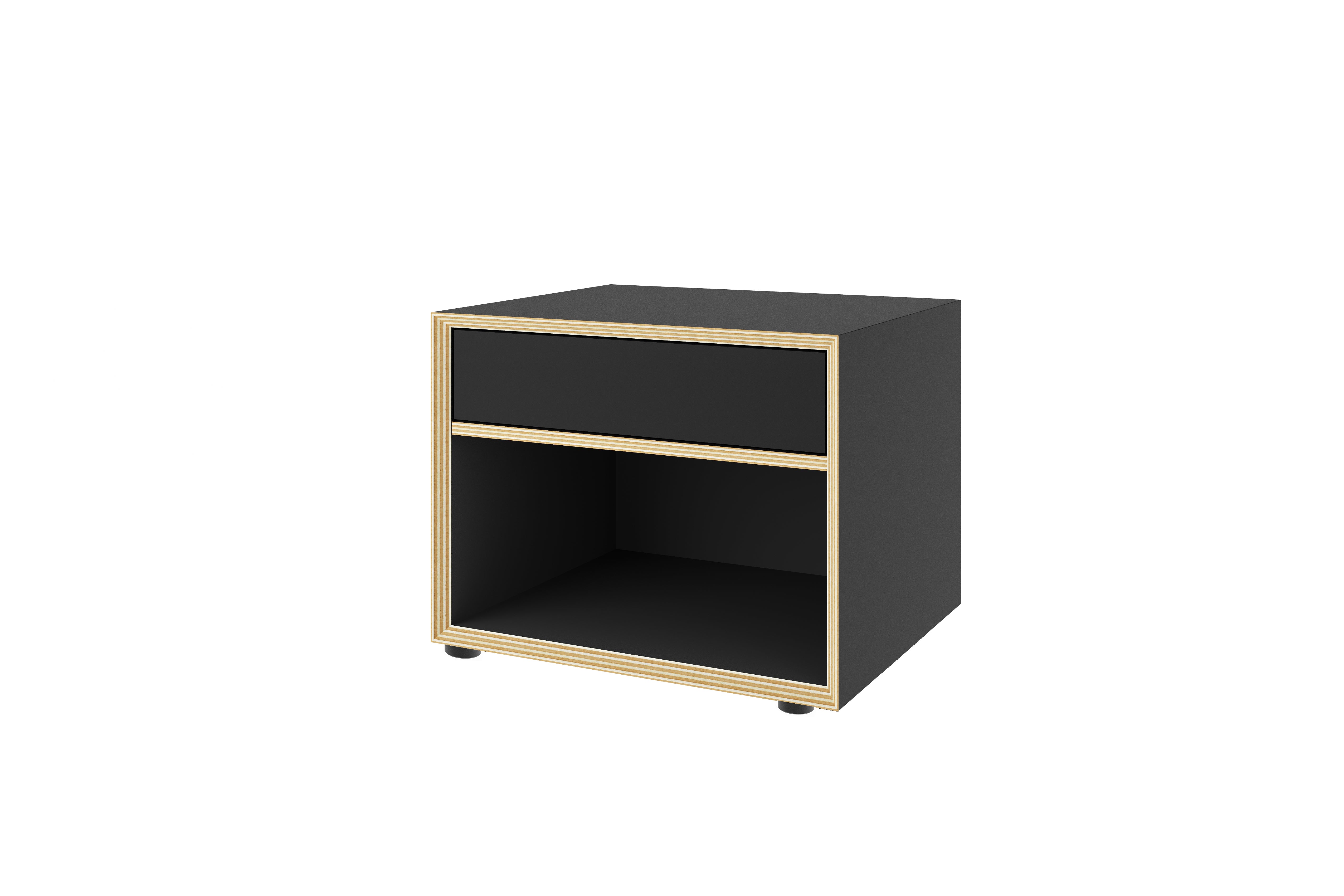 Vertiko Nachttisch in Schwarz matt präsentiert im Onlineshop von KAQTU Design AG. Nachttisch ist von Müller Möbelwerkstätten