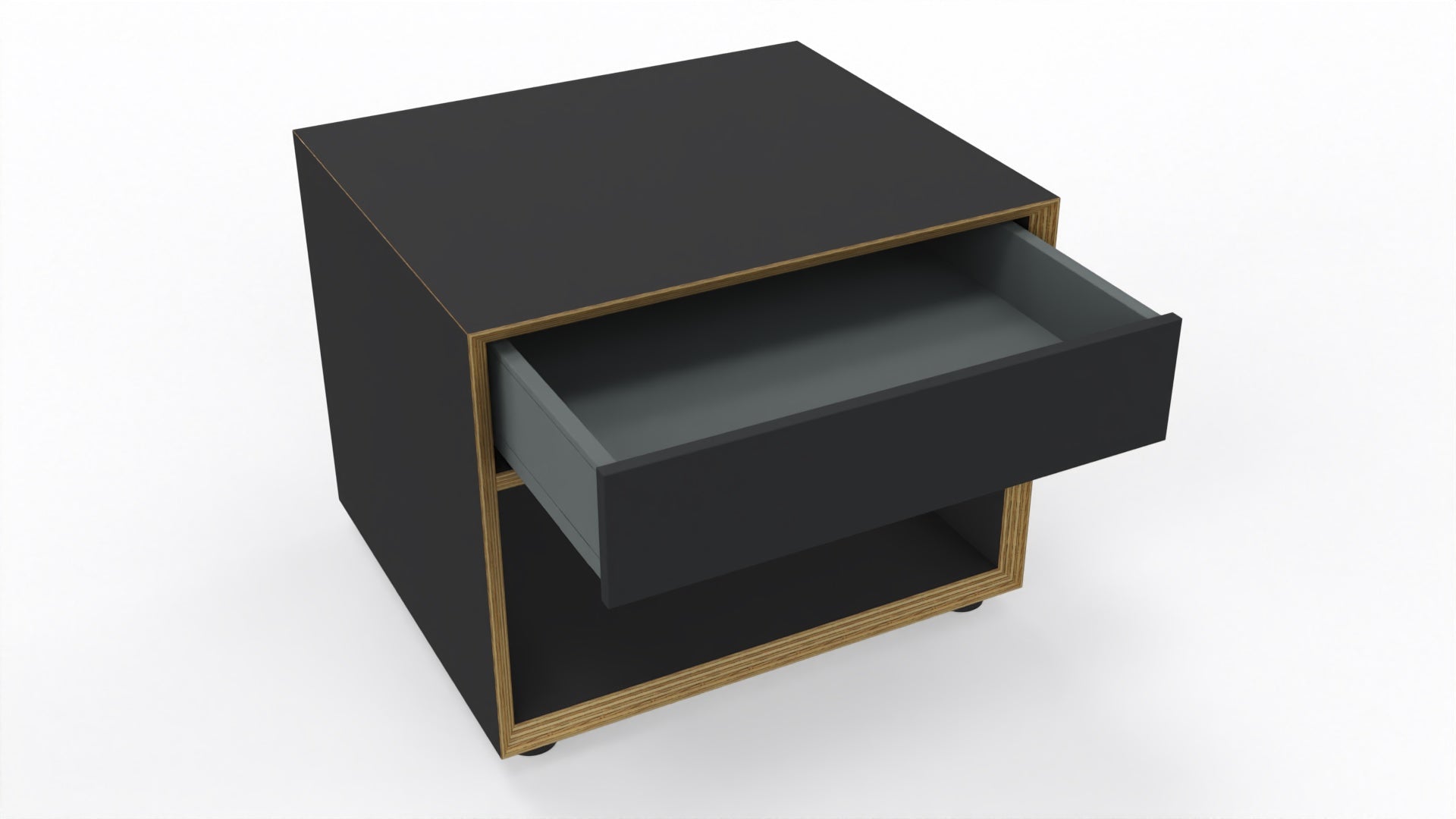 Vertiko Nachttisch in Schwarz matt präsentiert im Onlineshop von KAQTU Design AG. Nachttisch ist von Müller Möbelwerkstätten