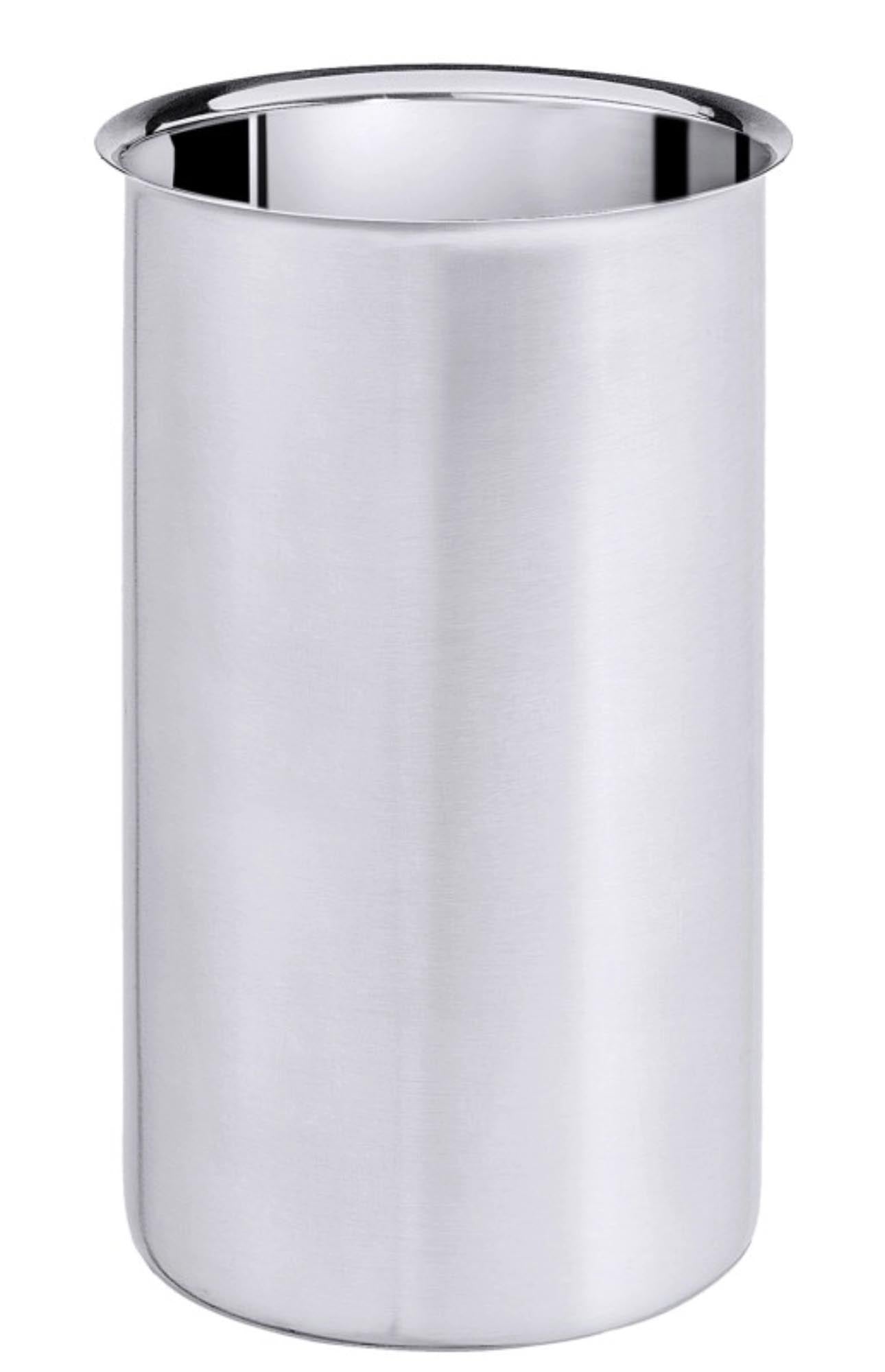 Löffel-/Trinkhalmbecher 14cm, aussen seidenmatt 18/10 in Silber präsentiert im Onlineshop von KAQTU Design AG. Glas ist von Contacto