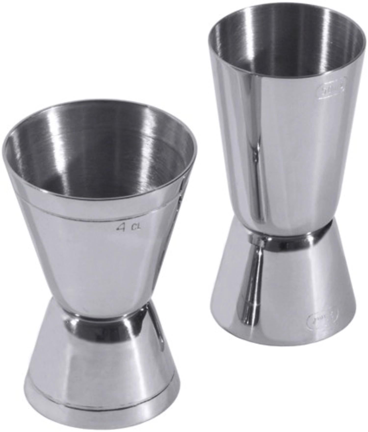 Doppelmassbecher 2/4 cl in Silber präsentiert im Onlineshop von KAQTU Design AG. Glas ist von Contacto