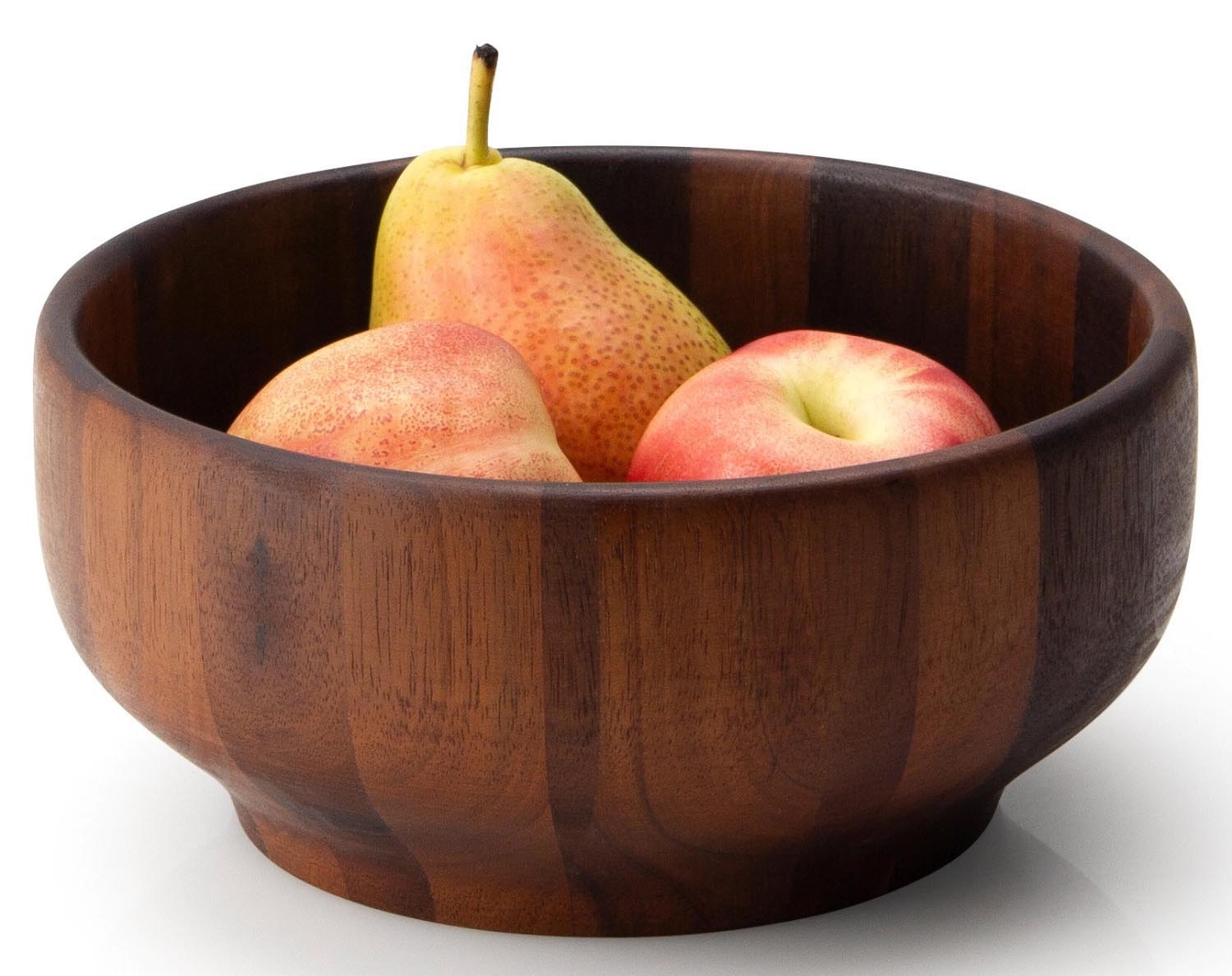 Elegante Akazienholz-Schüssel von Continenta, 18 cm Durchmesser, ideal für Salate oder Snacks, natürlich und langlebig.