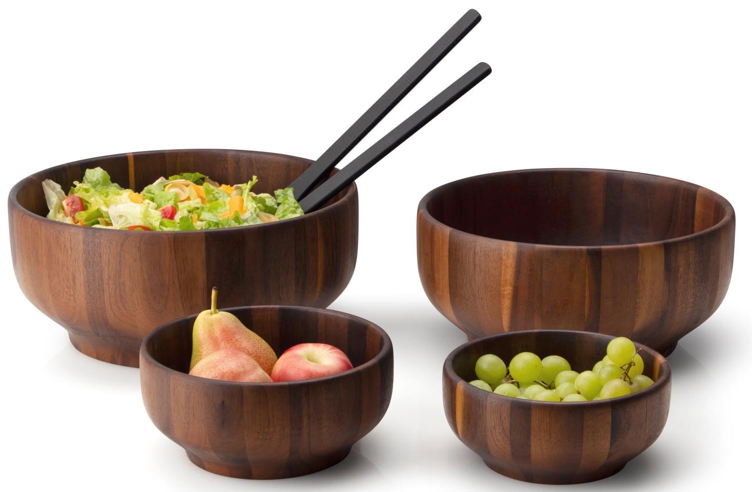 Elegante Akazienholz-Schüssel von Continenta, 26 cm Durchmesser, perfekt für Salate, Obst oder Snacks, langlebig und stilvoll.