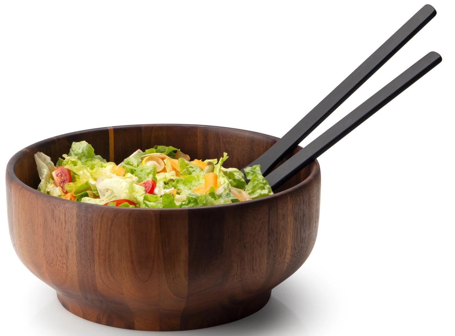 Elegante Akazienholz-Schüssel von Continenta, 29 cm Durchmesser, ideal für Salate und stilvolles Servieren.