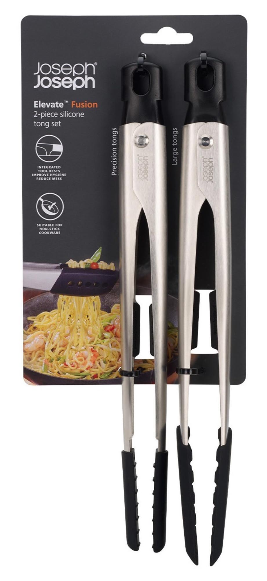 2er-Set Silikonzangen von Joseph Joseph, hitzebeständig und hygienisch, mit innovativem Design für komfortables Kochen.