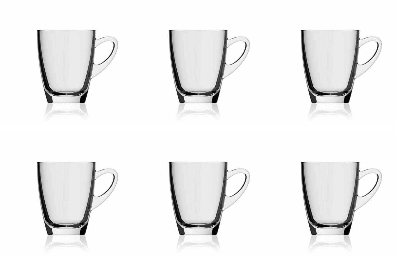 6er Set Kenia Glas Henkelbecher breit 31cl, Aligro in Transparent präsentiert im Onlineshop von KAQTU Design AG. Espressotassen ist von Rastal