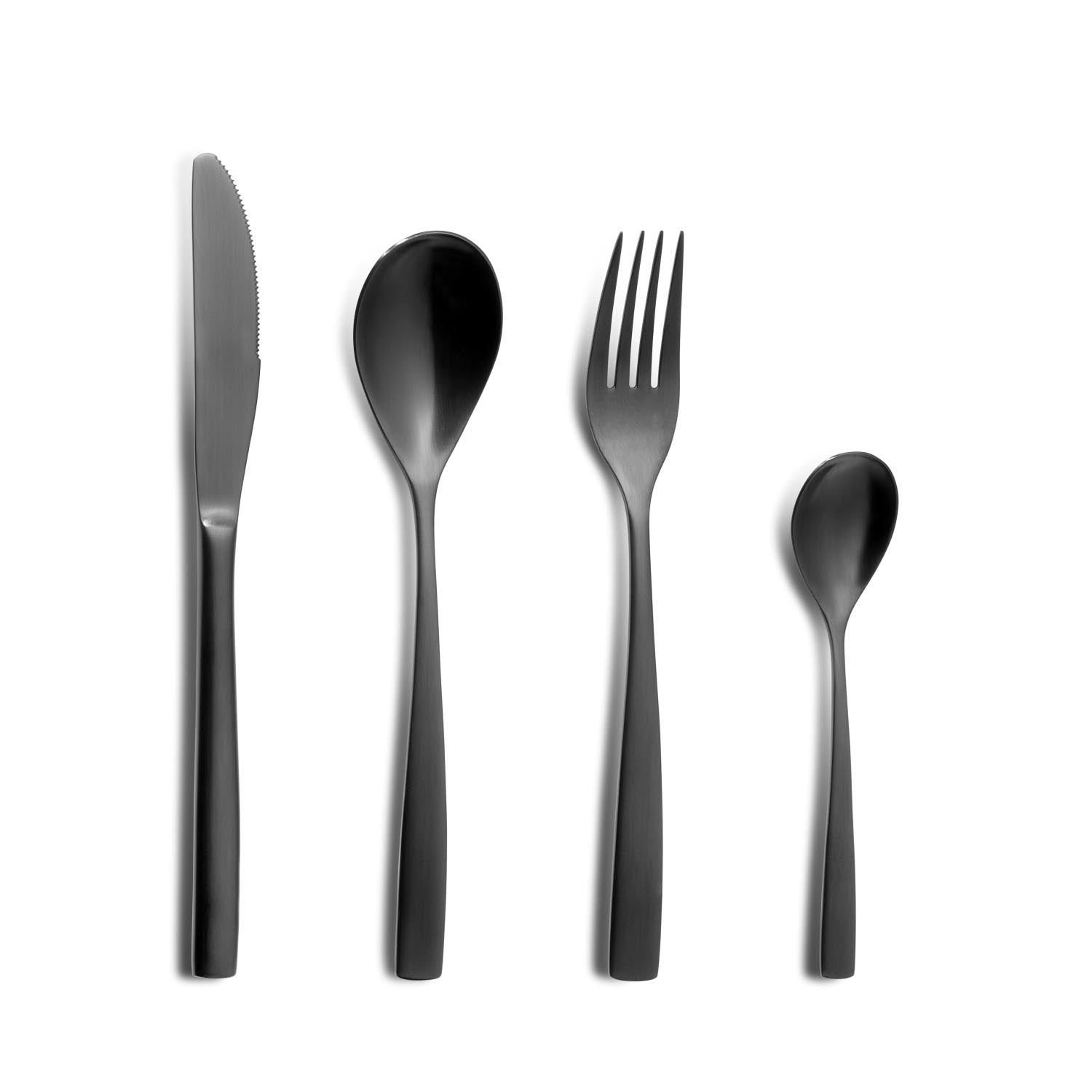 Barcelona Kaffeelöffel 18/0 Schwarz matt in Schwarz präsentiert im Onlineshop von KAQTU Design AG. Besteck ist von Comas