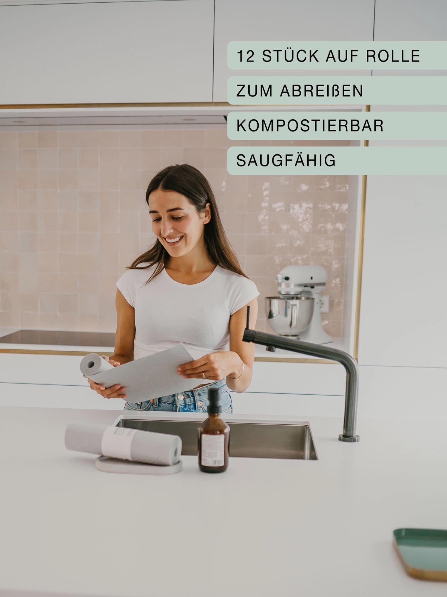 12 graue Haushaltsrollen von Nordesign, ideal für den täglichen Gebrauch, praktisch und umweltfreundlich.