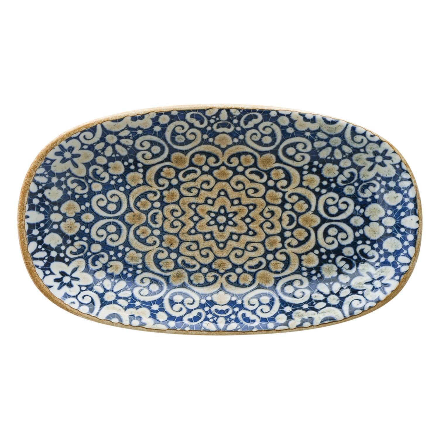 Alhambra Gourmet Teller oval 24x14cm in Blau präsentiert im Onlineshop von KAQTU Design AG. Teller ist von Bonna