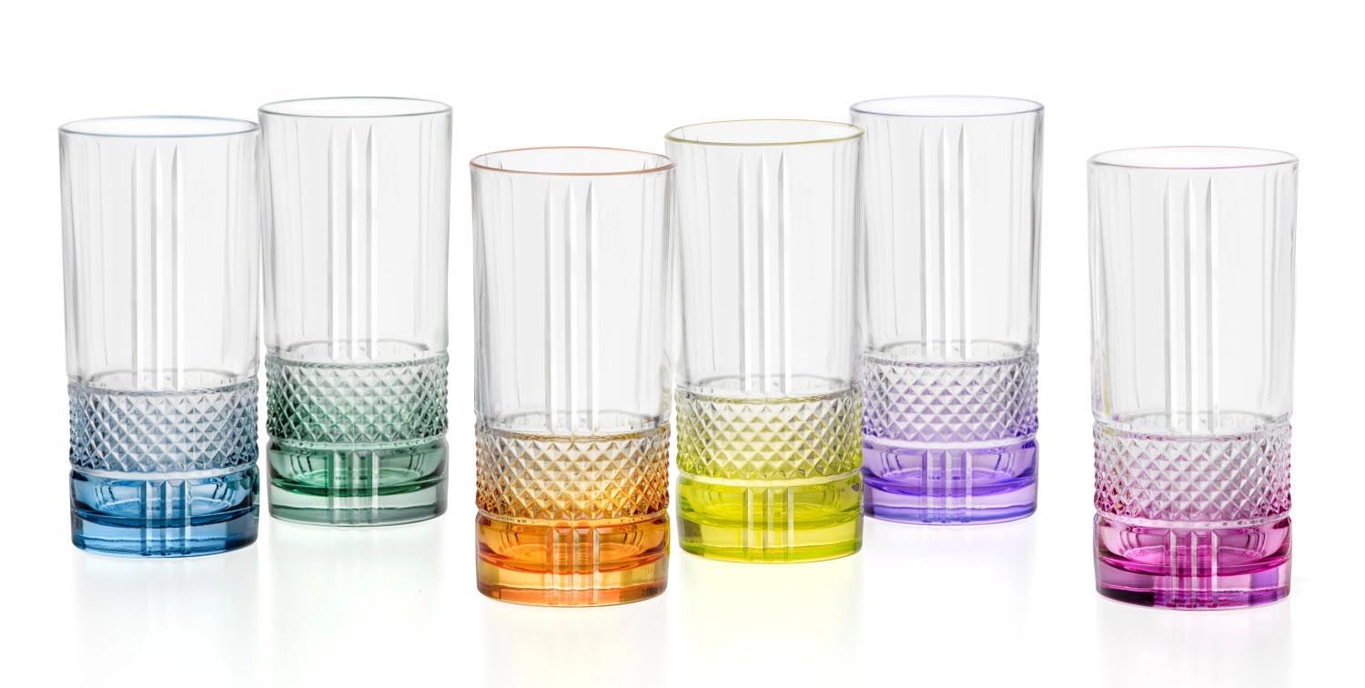 6er Set Brillante Color Hb Becher Ø7 H15 cm, 37cl in Mehrfarbig präsentiert im Onlineshop von KAQTU Design AG. Glas ist von RCR
