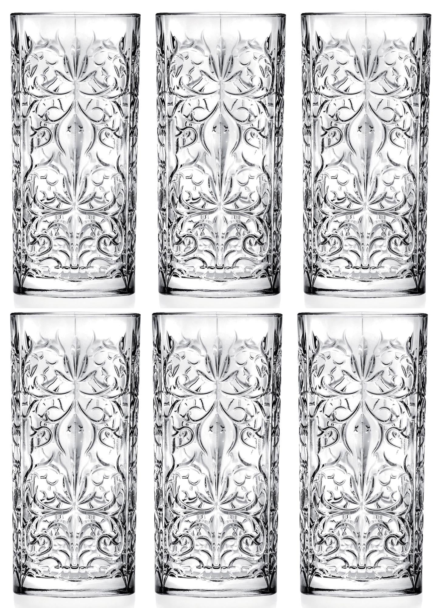 6er Set Tattoo Hb Becher Ø7 H15 cm, 37cl in Transparent präsentiert im Onlineshop von KAQTU Design AG. Glas ist von RCR
