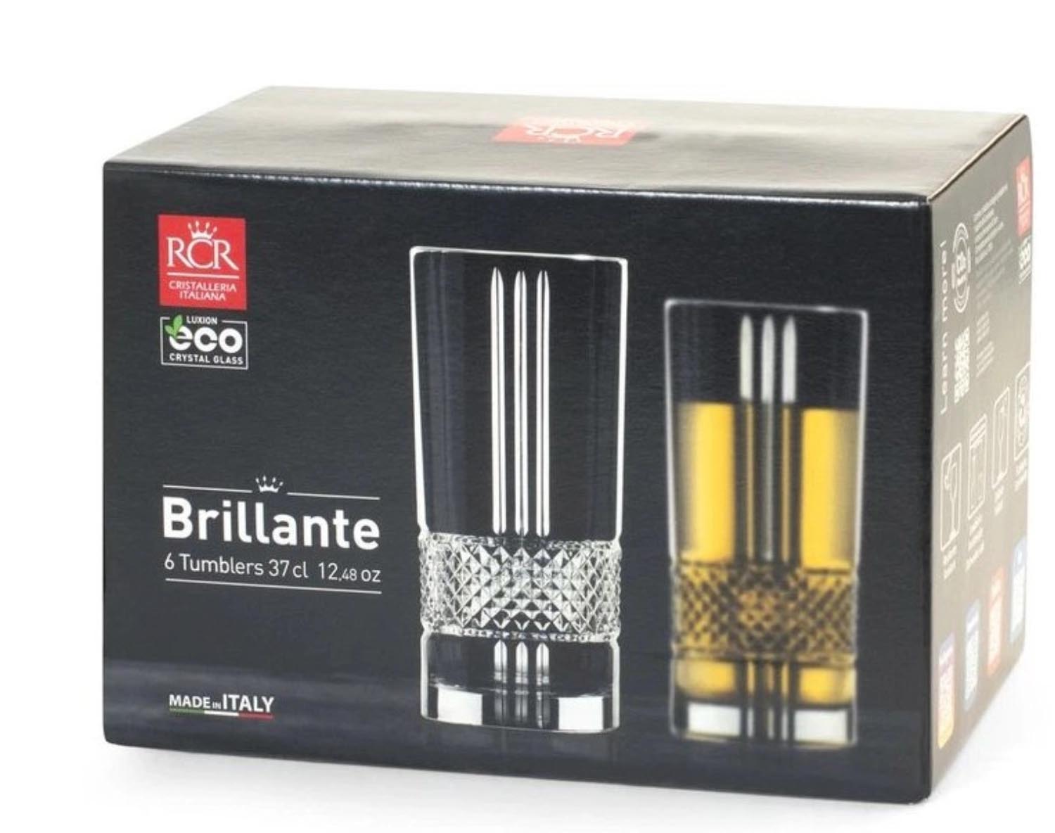 6er Set RCR Brillante HB Tumbler, 37cl, Ø7cm, H15cm. Perfekt für edle Getränke, modernes Design, hochwertig und stilvoll.