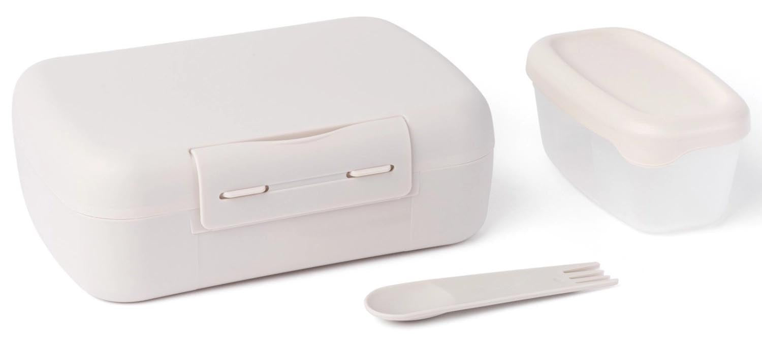 Amuse Basic Brunch Salat Box & Göffel 210x156x71mm Beige in Beige präsentiert im Onlineshop von KAQTU Design AG. Aufbewahrungsbehälter ist von Amuse