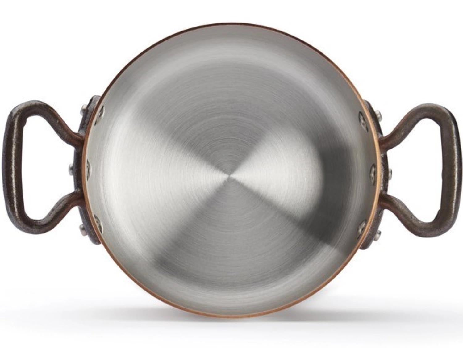 Hochwertiger 20cm Kupfer-Bratentopf mit Deckel von de Buyer, induktionsgeeignet, ideal für exakte Kochresultate und edles Design.