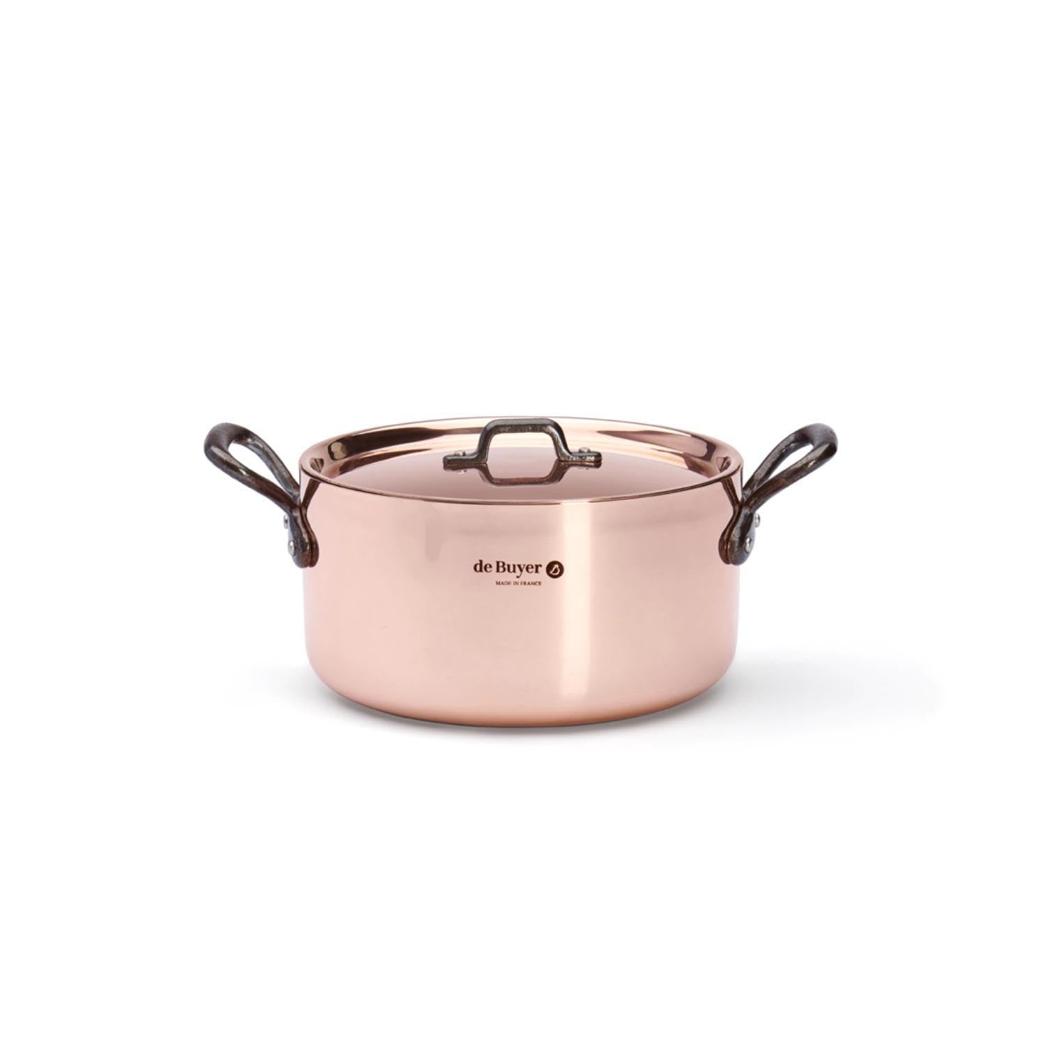 PRIMA MATERA Bratentopf 28cm Kupfer mit Deckel Ind. in Kupfer präsentiert im Onlineshop von KAQTU Design AG. Pfanne/Topf ist von de Buyer