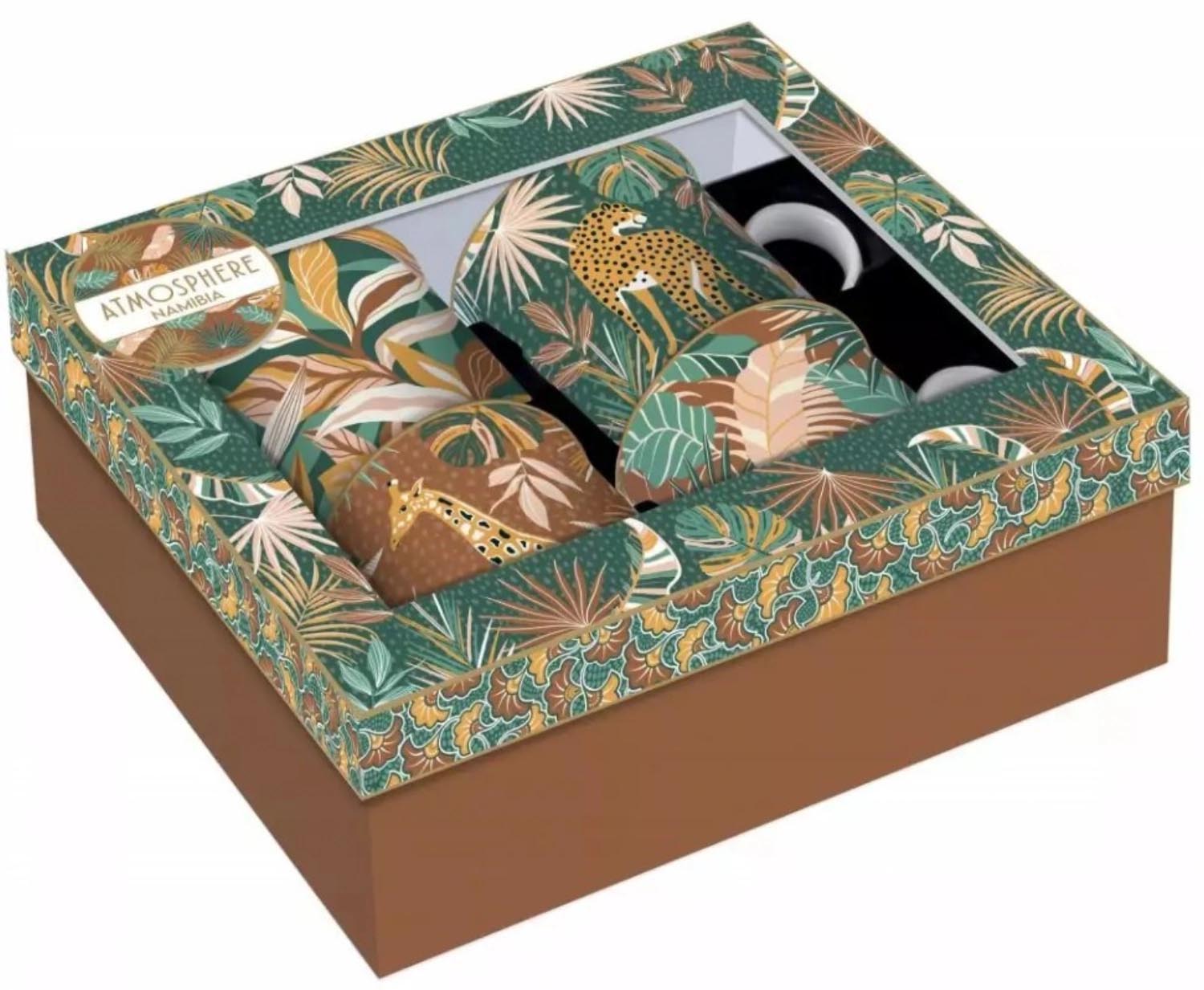 Elegantes 4er-Set Porzellanbecher (300ml) von Easy Life, inspiriert von Namibia, ideal für stilvollen Kaffeegenuss.