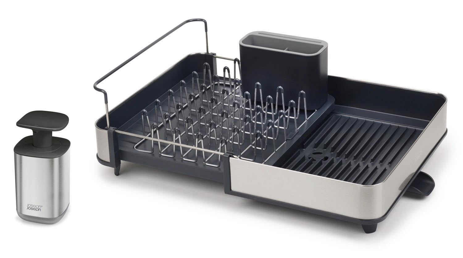 Promo Abwasch Bundle 2tlg Extend Steel, Presto Seifendisp. in Silber präsentiert im Onlineshop von KAQTU Design AG. Küchenhelfer ist von Joseph Joseph