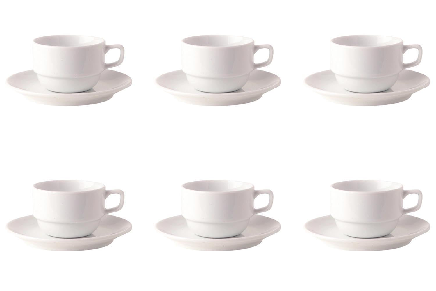 6er Set Uni 09 Mokka Untertasse 12cm Top CC in Weiss präsentiert im Onlineshop von KAQTU Design AG. Espressotassen ist von Royal Porcelain