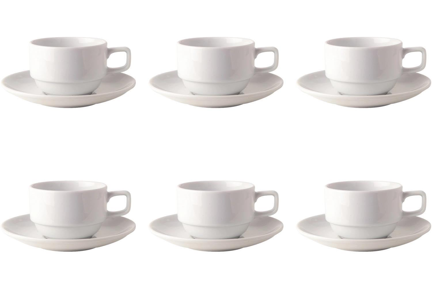 6er Set Uni 09 Kombi Untertasse 15cm Top CC in Weiss präsentiert im Onlineshop von KAQTU Design AG. Espressotassen ist von Royal Porcelain