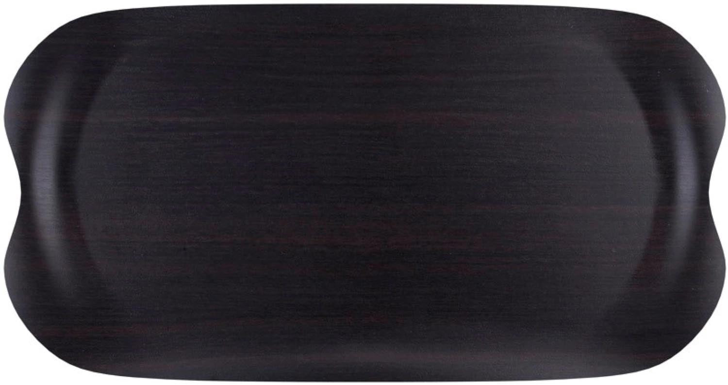 Tablett Earth Wave Dark Wood 42x22cm in Schwarz präsentiert im Onlineshop von KAQTU Design AG. Tablett ist von Roltex