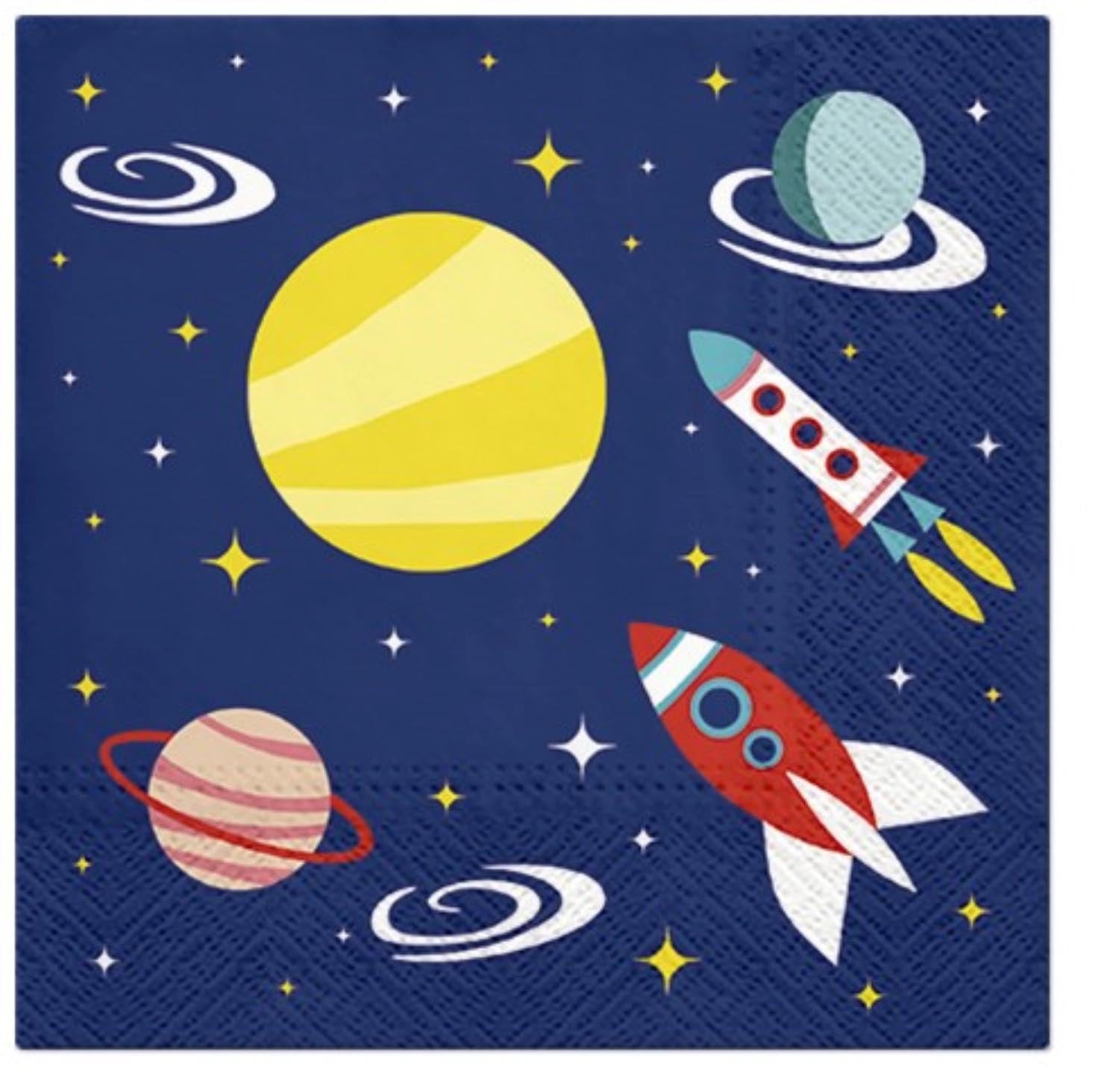 Servietten Lunch 20x Weltraum, 33x33cm in Mehrfarbig präsentiert im Onlineshop von KAQTU Design AG. Servietten ist von PAW