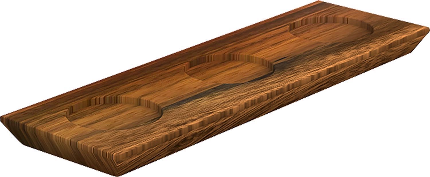 Playground Servierbrett schmal 32x11cm mit 3 Vertiefungen in Braun präsentiert im Onlineshop von KAQTU Design AG. Tablett ist von Schönwald