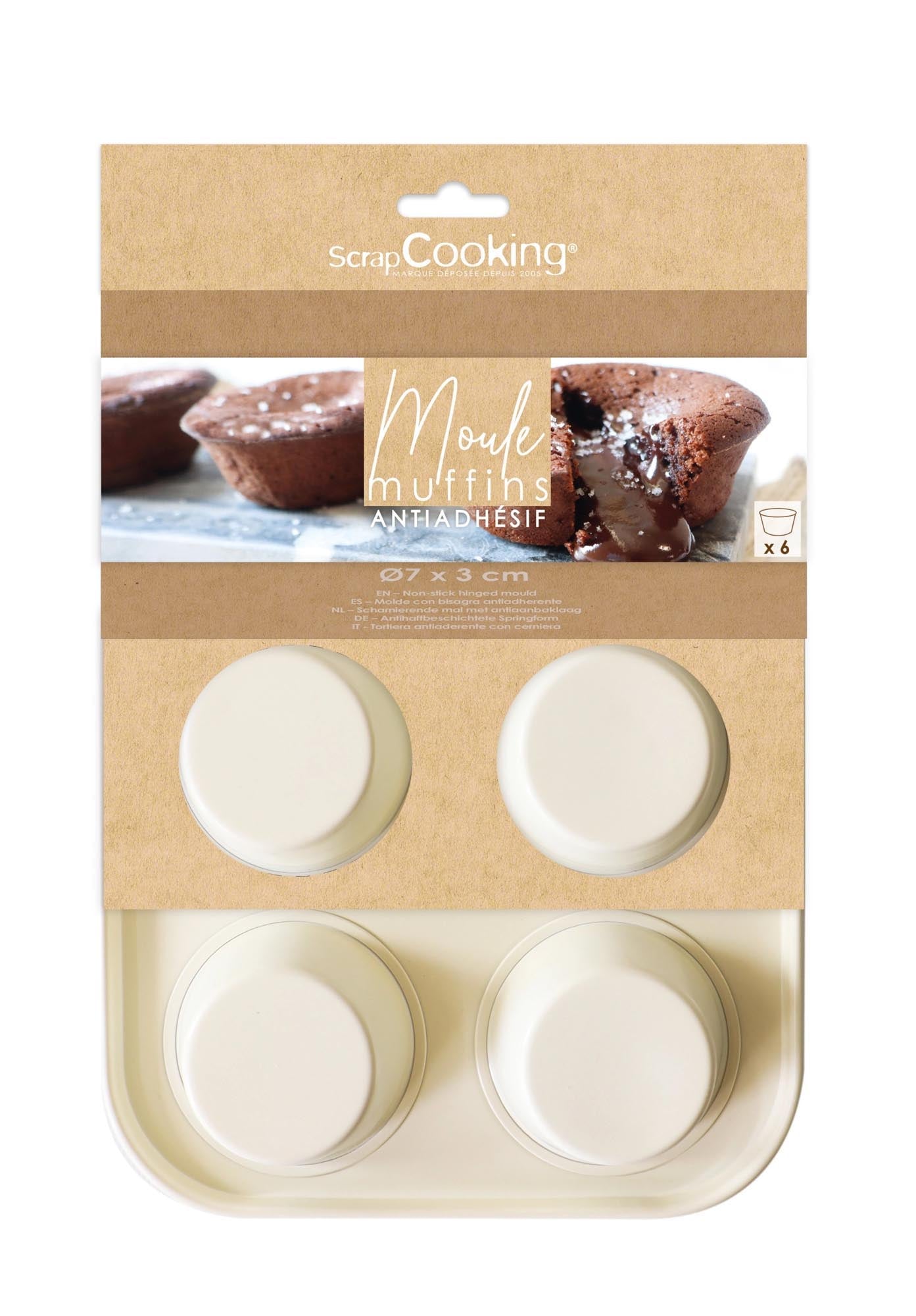 Backform für 6 Muffins antihaftbeschichtet in Beige präsentiert im Onlineshop von KAQTU Design AG. Backform / Backblech ist von Scrap Cooking