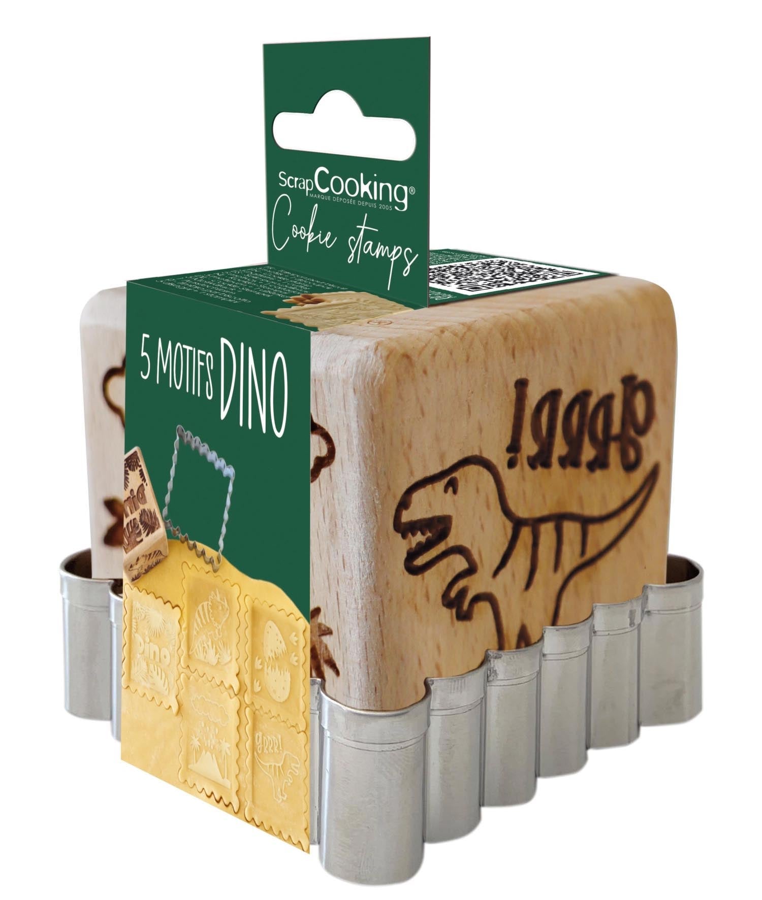 Cookie Stamp, Würfelstempel u. Ausstecher, Dino in Gelb präsentiert im Onlineshop von KAQTU Design AG. Ausstecher ist von Scrap Cooking