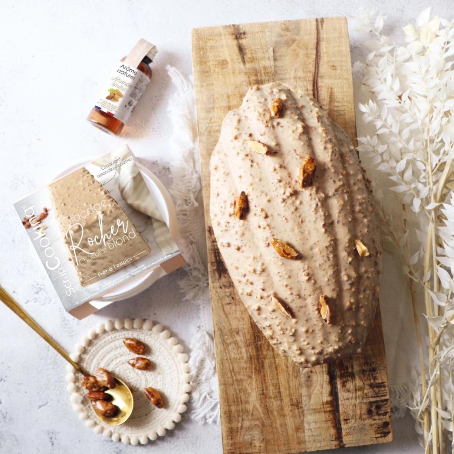Blond Schokolade Zuckerguss, 400g, ideal für Desserts und Backen. Einfach anzuwenden, für kreative und köstliche Kreationen.