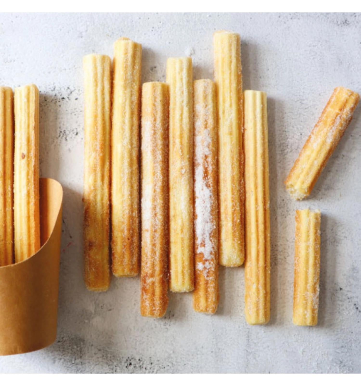 Fertigmischung für Churros von Scrap Cooking, 325g. Einfach zuzubereiten, für köstliche, knusprige Churros zuhause.