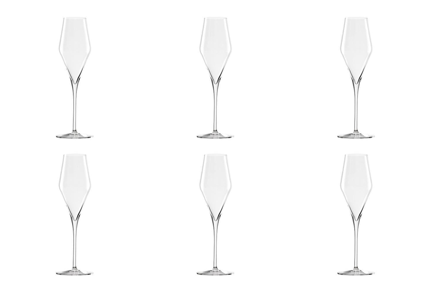 Elegantes 6-teiliges Set Quatrophil Champagnerflöten von Stölzle, 292ml, ideal für feierliche Anlässe und stilvolle Tischdekoration.