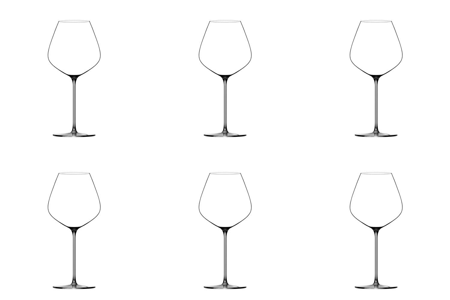 6er Set Basset Hommage Rotweinglas 72cl in Transparent präsentiert im Onlineshop von KAQTU Design AG. Glas ist von Lehmann Glass