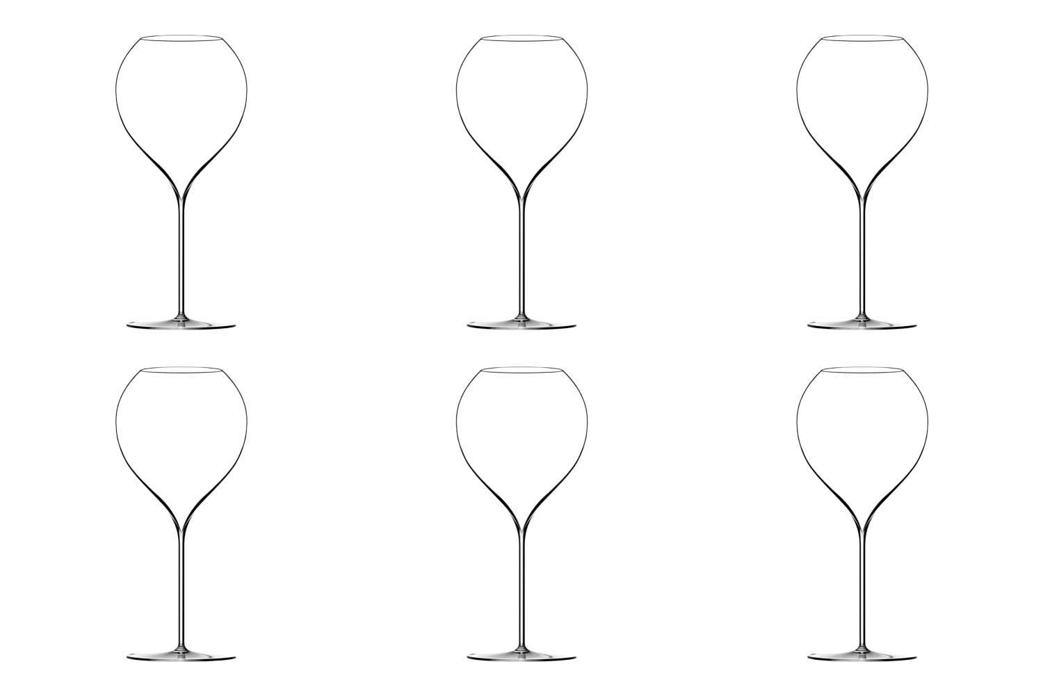 6er Set Jamesse Synergie Universalglas 75cl mundgeblasen in Transparent präsentiert im Onlineshop von KAQTU Design AG. Glas ist von Lehmann Glass