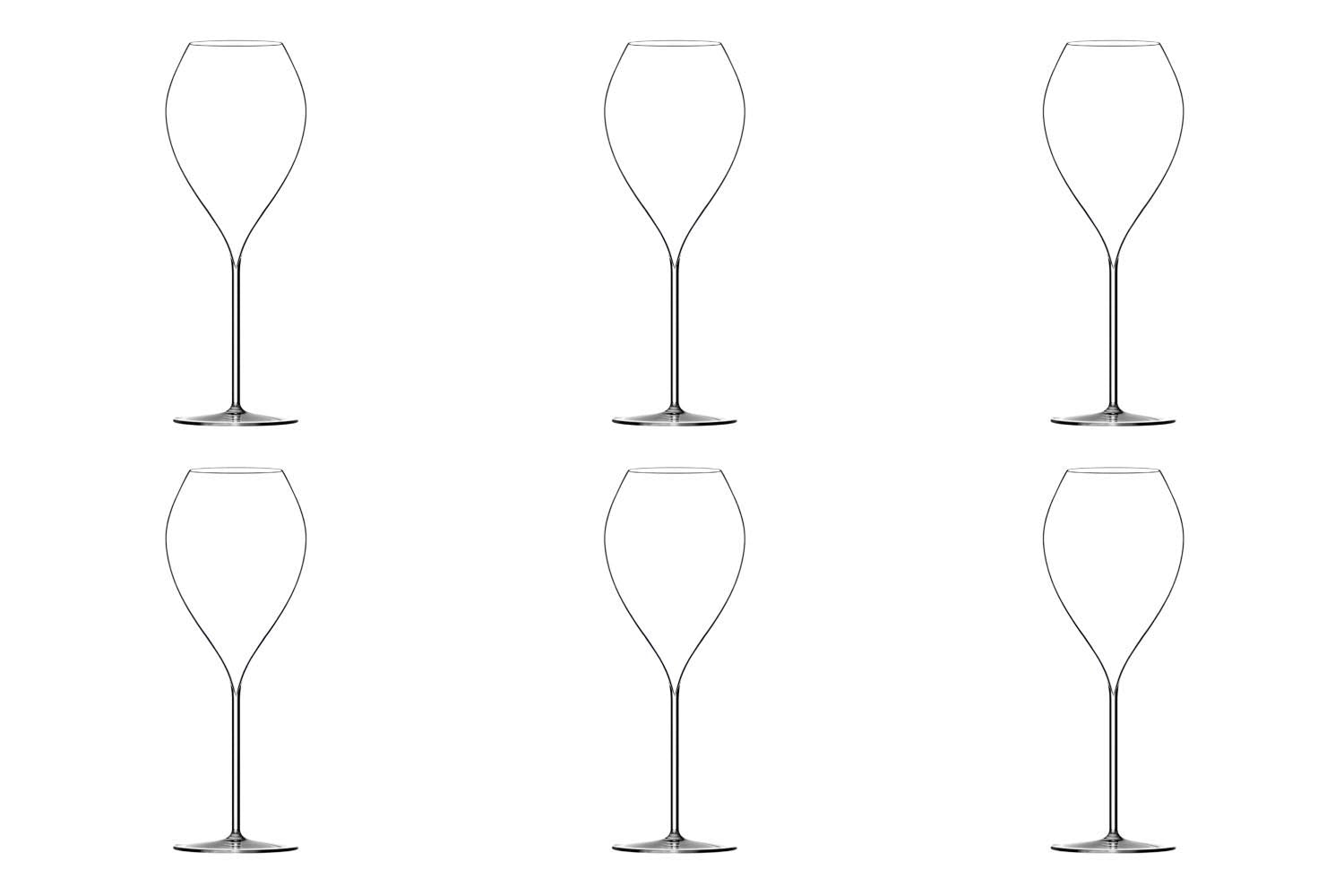 6er Set Jamesse Grand Champagnerglas 45cl mundgeblasen in Transparent präsentiert im Onlineshop von KAQTU Design AG. Glas ist von Lehmann Glass