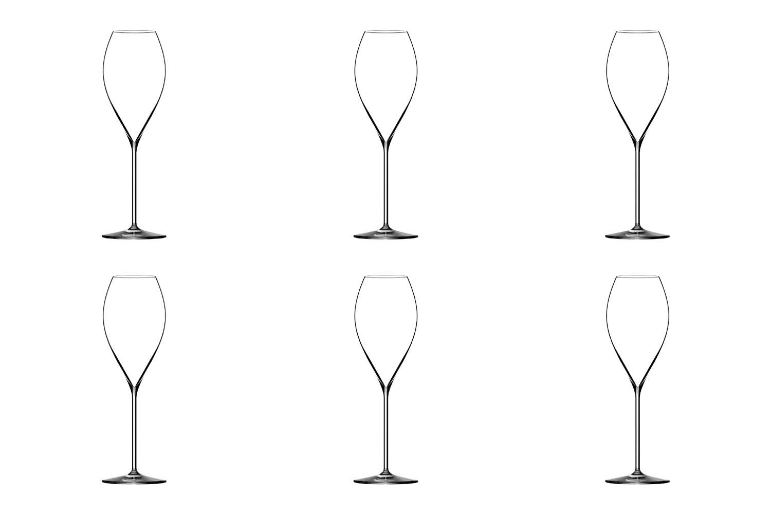 Elegantes 6er Set Jamesse Initial Champagnergläser 30cl von Lehmann Glass, ideal für besondere Anlässe und stilvolle Feiern.