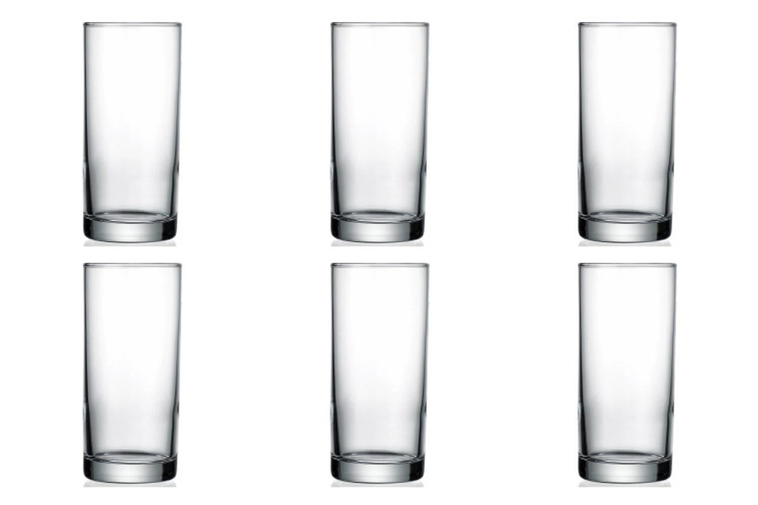 Elegantes 6er Set Amsterdam Longdrinkgläser von swizzglas, 37cl, 15cm hoch, ideal für Cocktails und gesellige Abende.