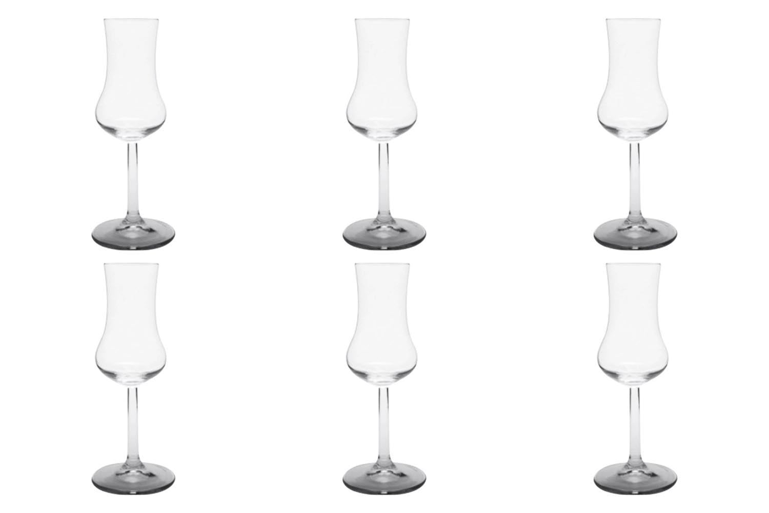 Stilvolles 6er Set Taro Grappa Kelche, ideal für Grappa und andere Spirituosen, 8cl, 16.1cm hoch, für festliche Momente und Genuss.