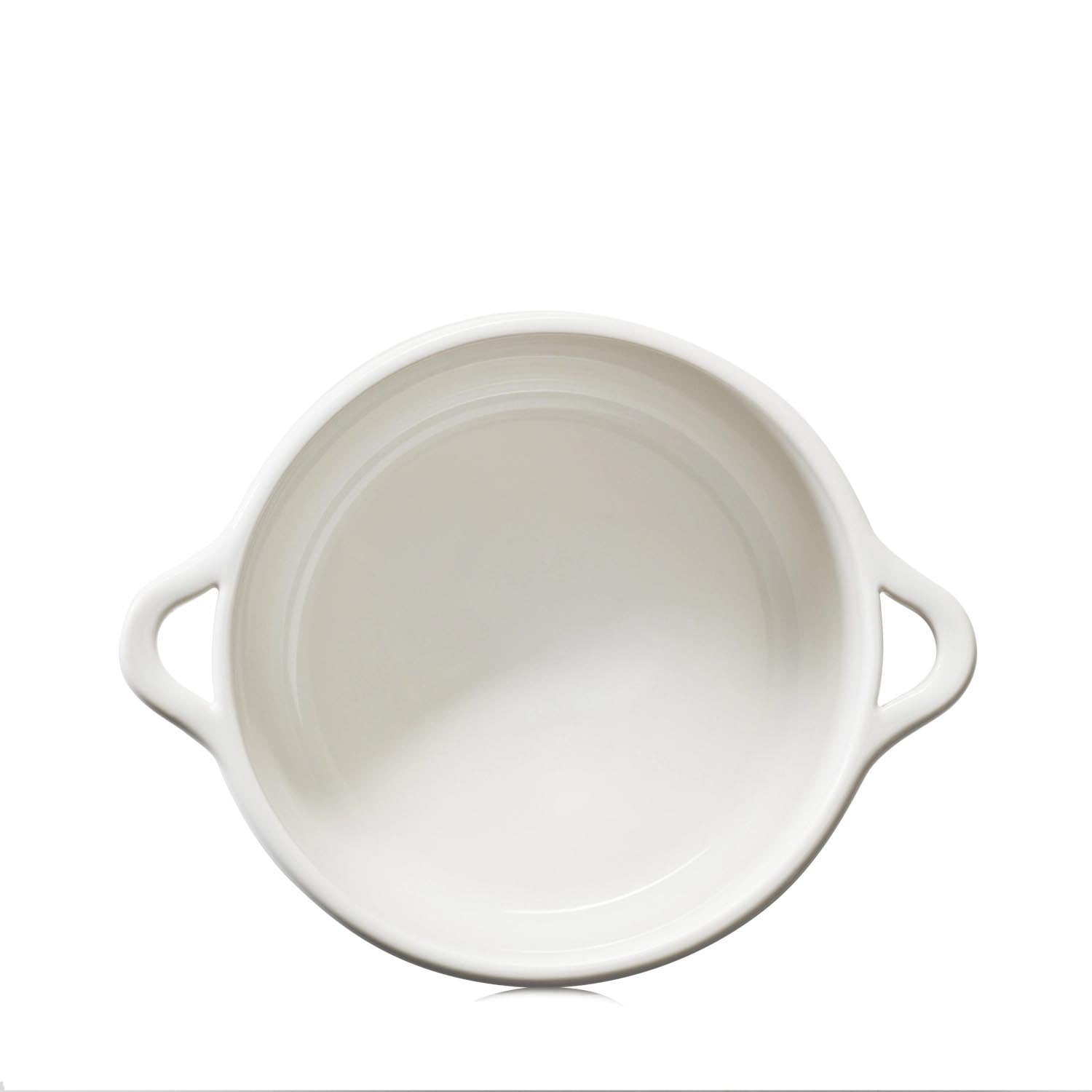 Elegante Ofenkasserolle von Revol, 19 cm, in alabasterweiss, ohne Deckel. Perfekt für stilvolles Kochen und Servieren.