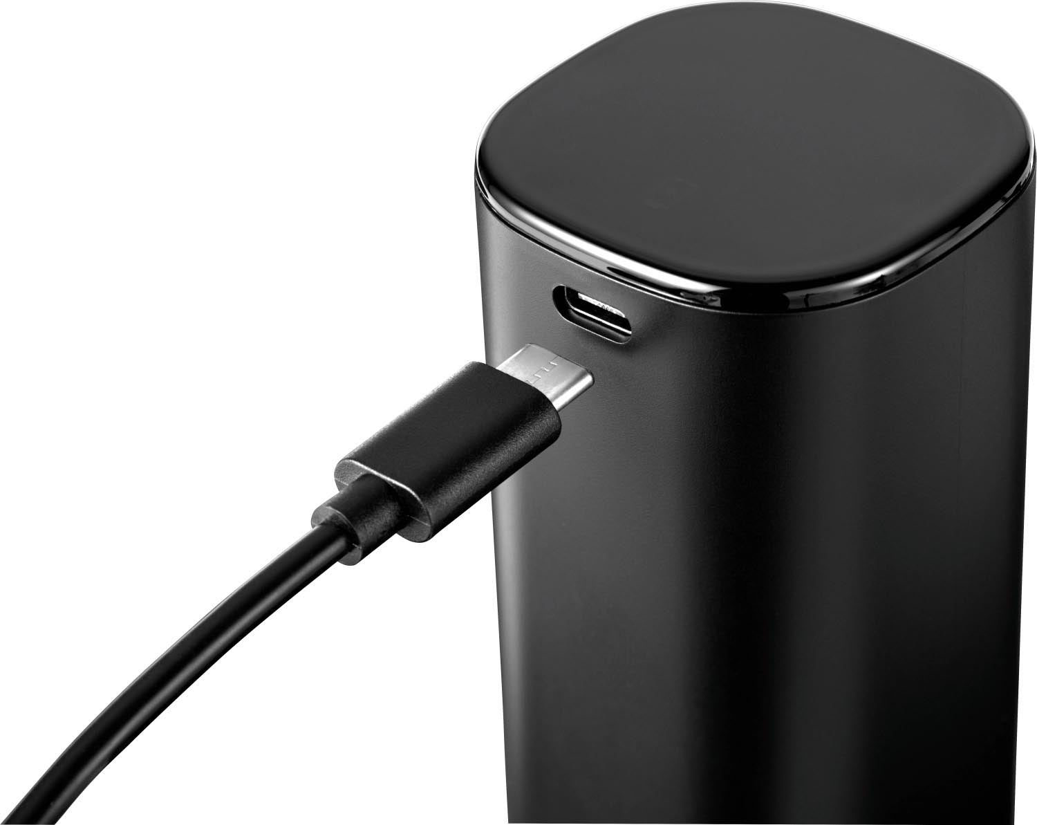 Eleganter schwarzer Weinöffner von Zwilling, elektrisch, ideal für müheloses und schnelles Entkorken von Weinflaschen.