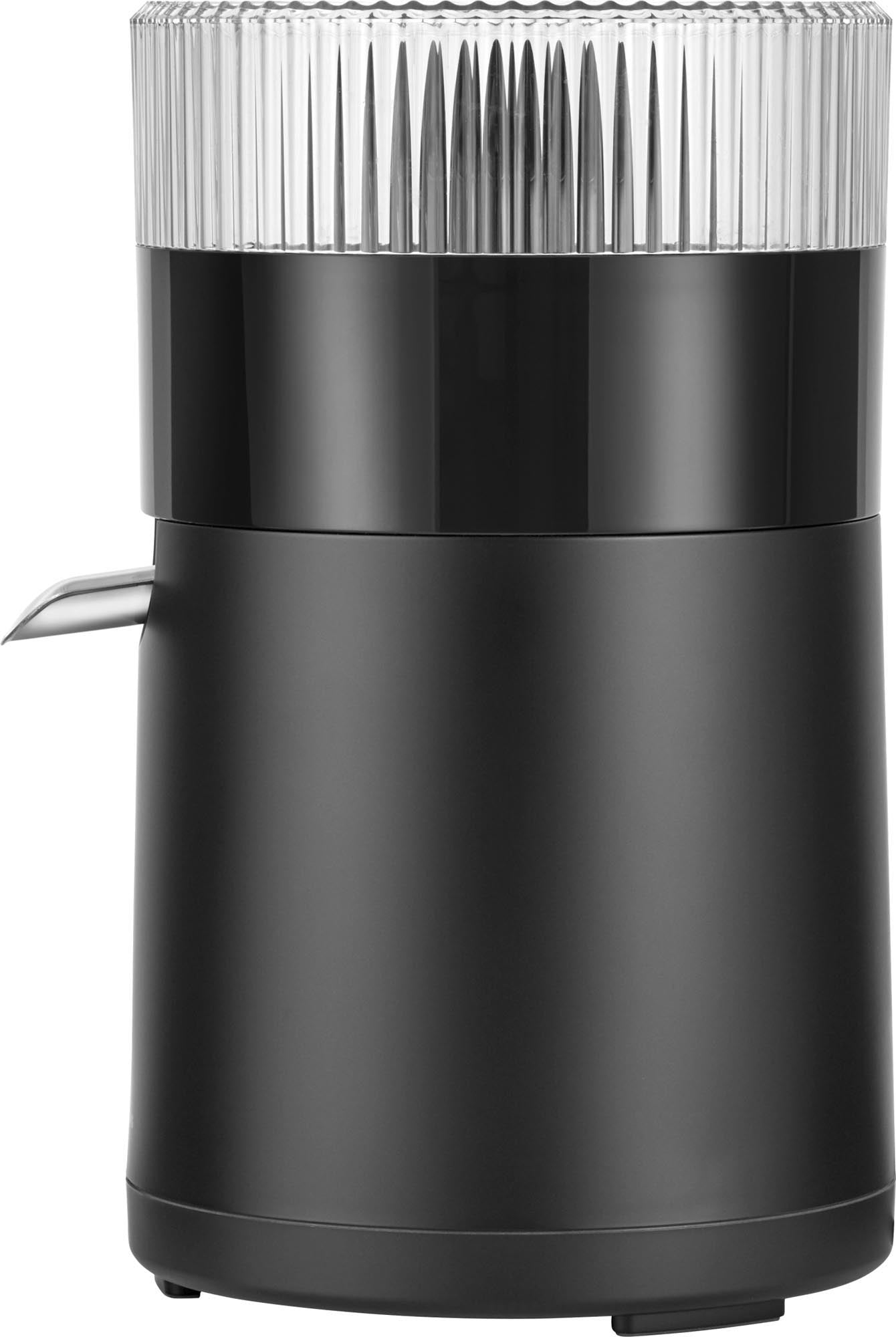 Stilvolle schwarze Zitruspresse von Zwilling, perfekt für frischen Saft. Kompakt, effizient und leicht zu reinigen.