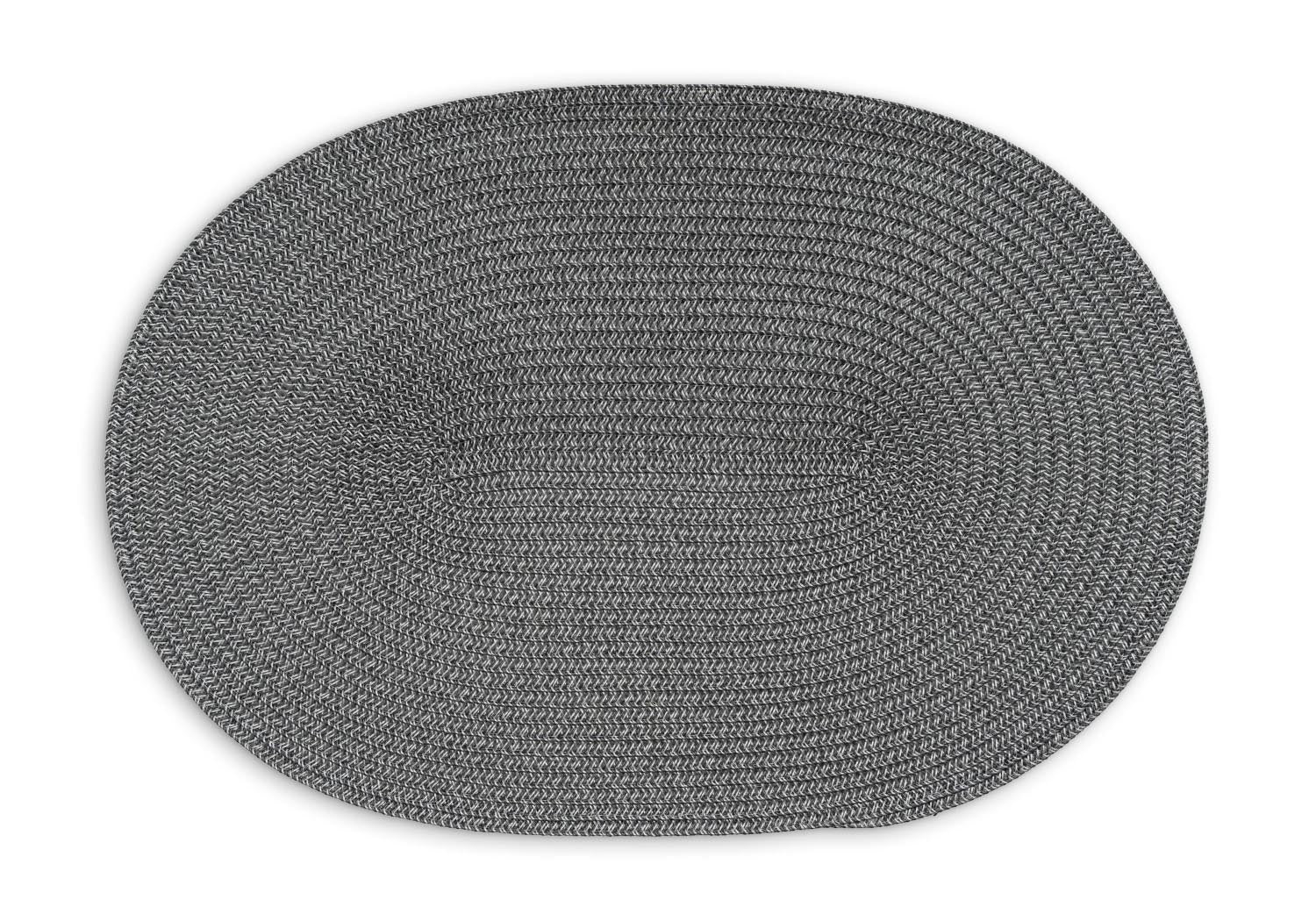 Tischset oval, dunkelgrau in Silber präsentiert im Onlineshop von KAQTU Design AG. Tischset ist von Continenta