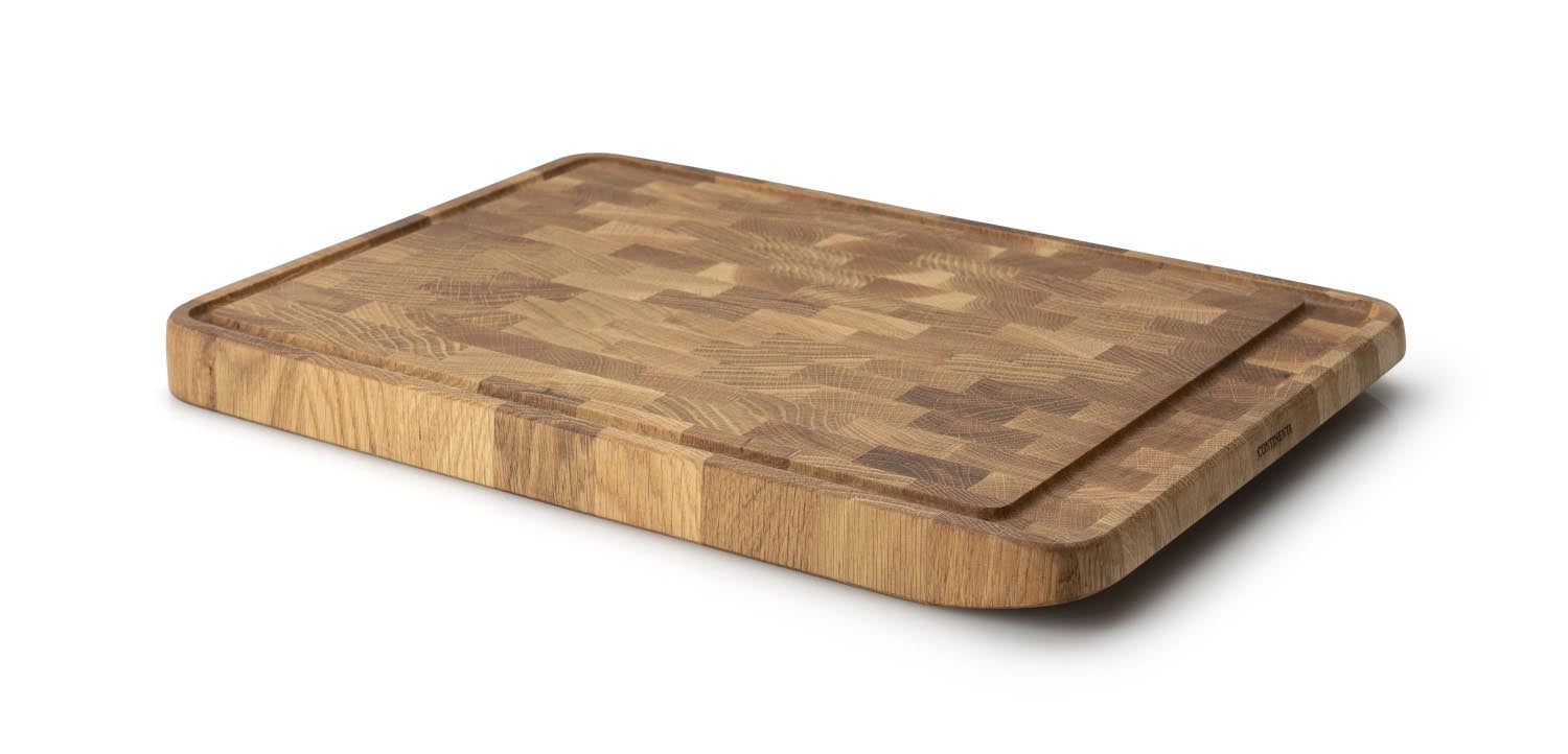 Tranchierbrett Eiche Stirnholz 46x32.5x3.5cm in Braun präsentiert im Onlineshop von KAQTU Design AG. Schneidbrett ist von Continenta