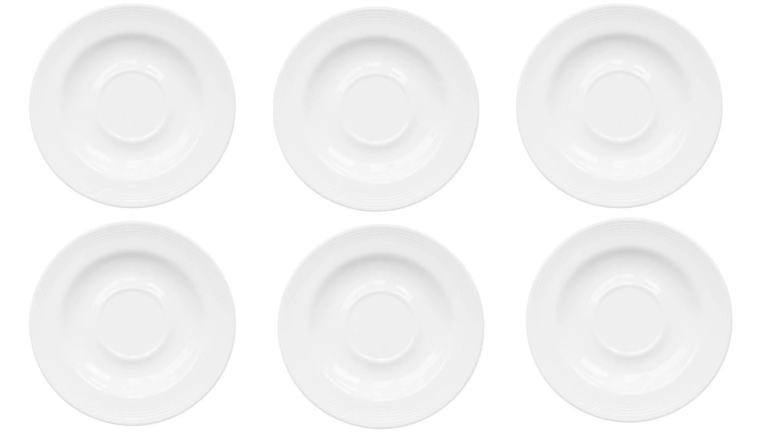 6er Set Karat 19 Kombi Untertasse 16cm in Weiss präsentiert im Onlineshop von KAQTU Design AG. Espressotassen ist von Royal Porcelain